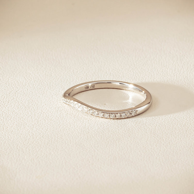 18ct White Gold .15ct Diamond Grace Band - Ring - Walker & Hall