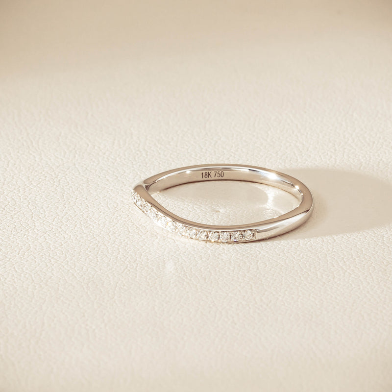 18ct White Gold .15ct Diamond Grace Band - Ring - Walker & Hall