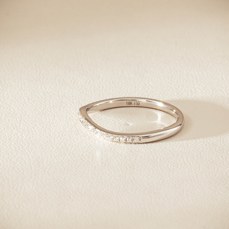 18ct White Gold .15ct Diamond Grace Band - Ring - Walker & Hall