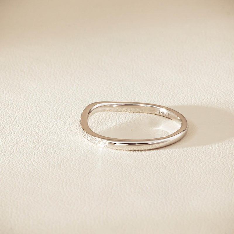 18ct White Gold .15ct Diamond Grace Band - Ring - Walker & Hall