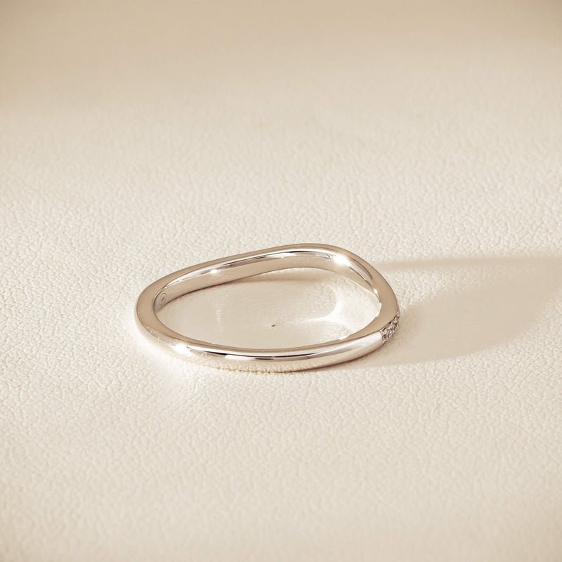 18ct White Gold .15ct Diamond Grace Band - Ring - Walker & Hall
