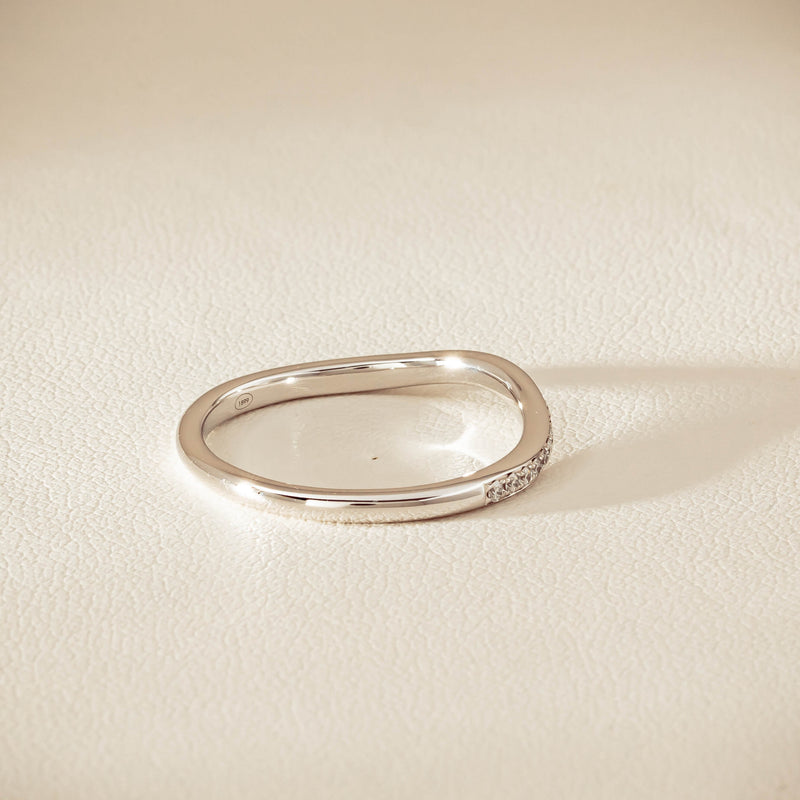 18ct White Gold .15ct Diamond Grace Band - Ring - Walker & Hall