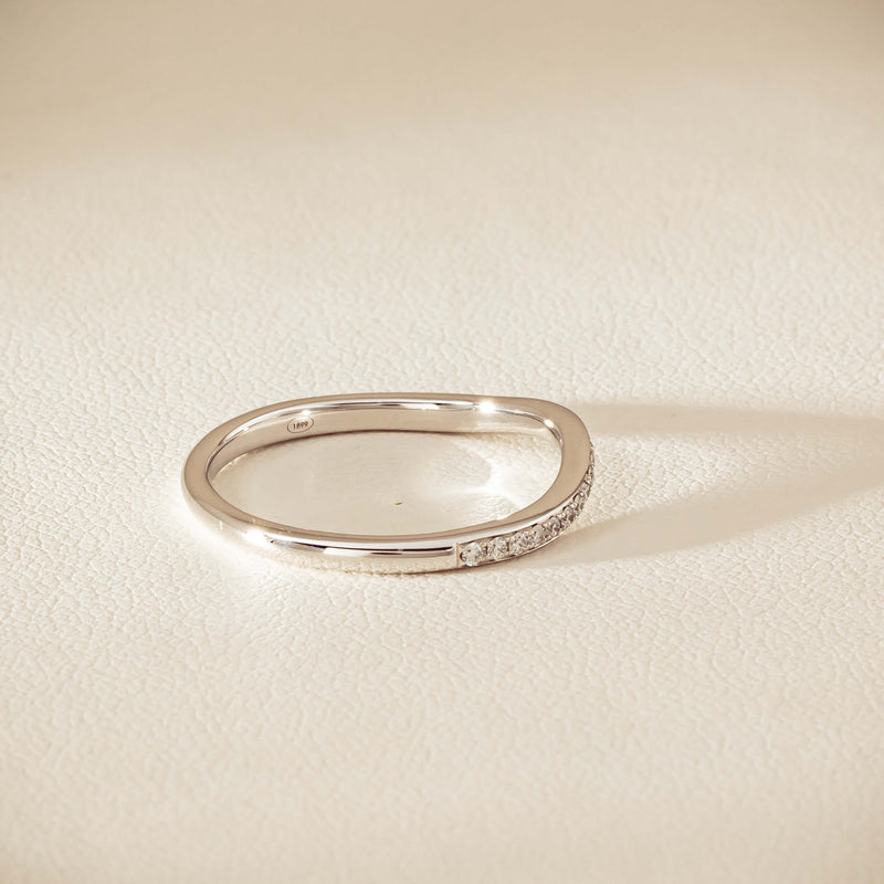 18ct White Gold .15ct Diamond Grace Band - Ring - Walker & Hall