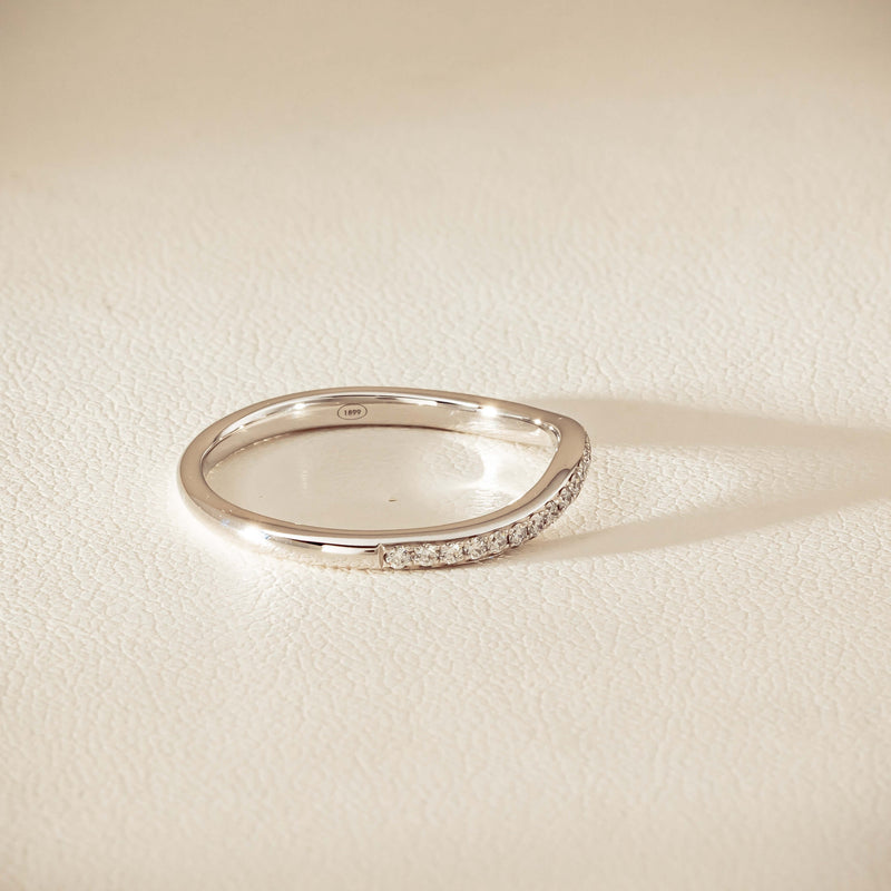 18ct White Gold .15ct Diamond Grace Band - Ring - Walker & Hall