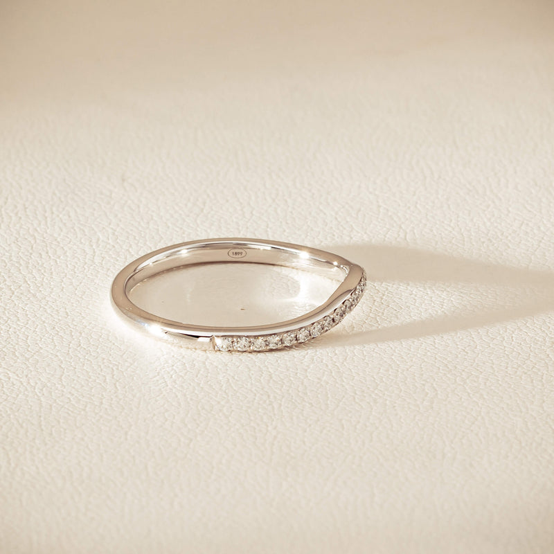 18ct White Gold .15ct Diamond Grace Band - Ring - Walker & Hall