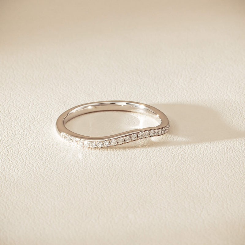 18ct White Gold .15ct Diamond Grace Band - Ring - Walker & Hall