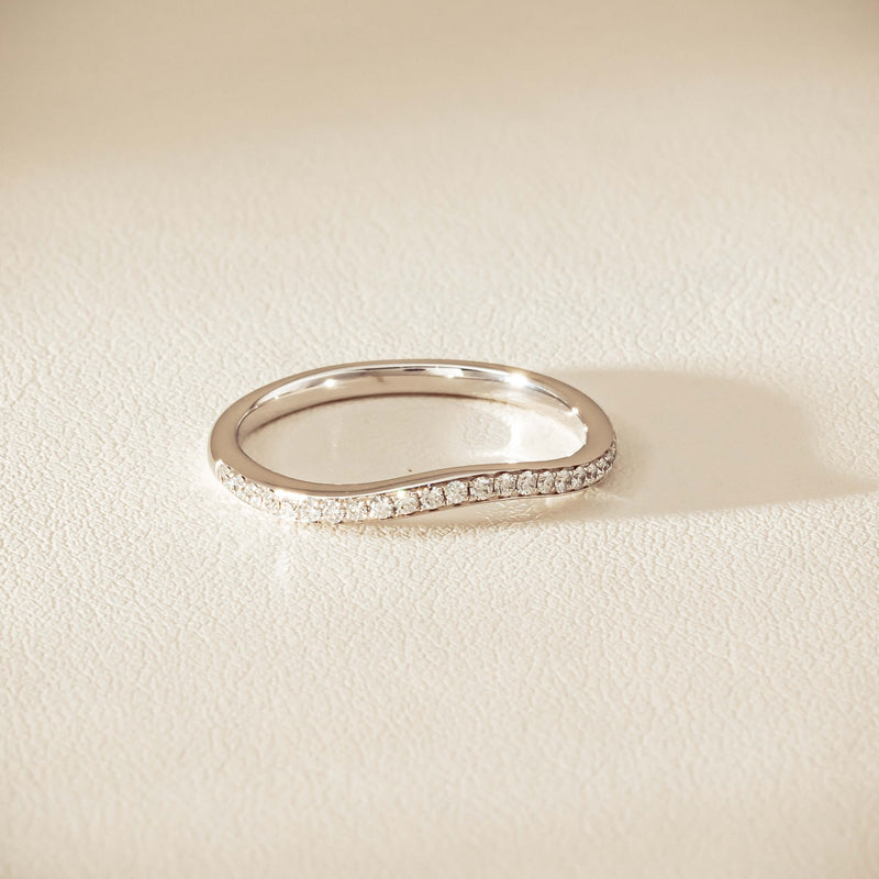 18ct White Gold .15ct Diamond Grace Band - Ring - Walker & Hall
