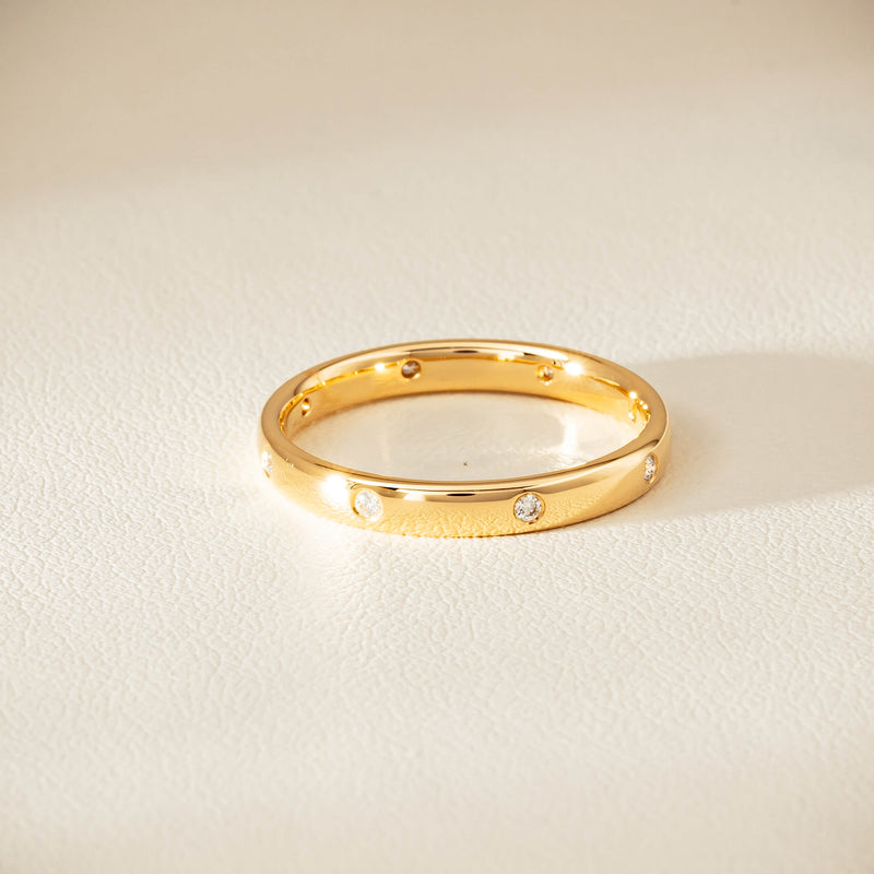 18ct Yellow Gold Diamond Lucky Band - Ring - Walker & Hall