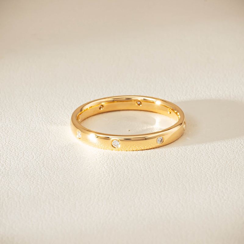 18ct Yellow Gold Diamond Lucky Band - Ring - Walker & Hall