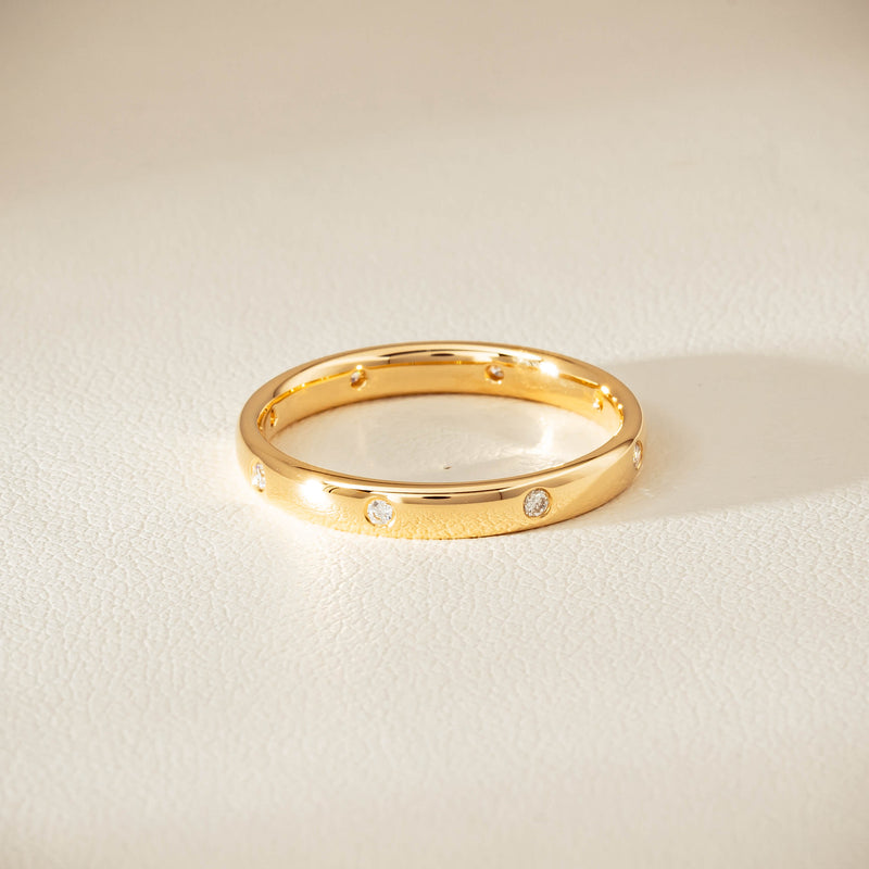 18ct Yellow Gold Diamond Lucky Band - Ring - Walker & Hall