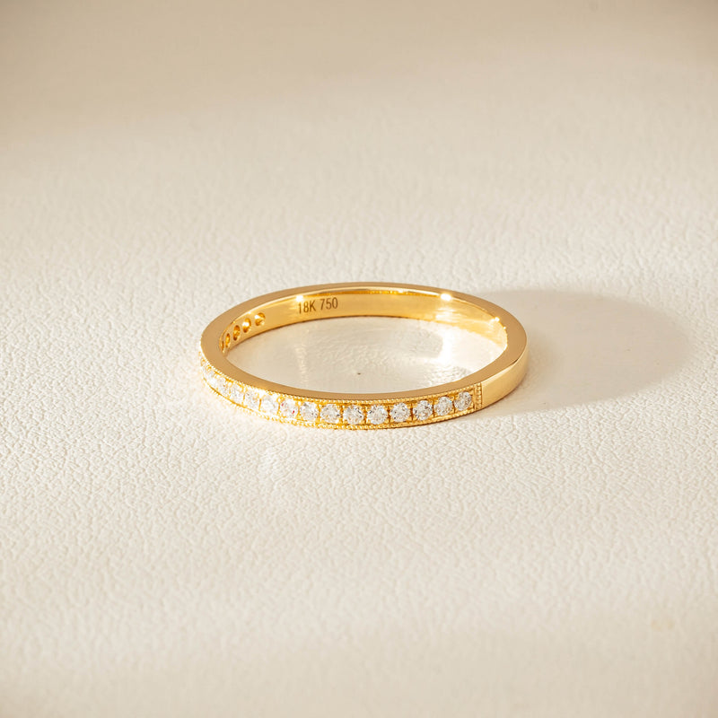 18ct Yellow Gold .16ct Diamond Galaxis Band - Ring - Walker & Hall