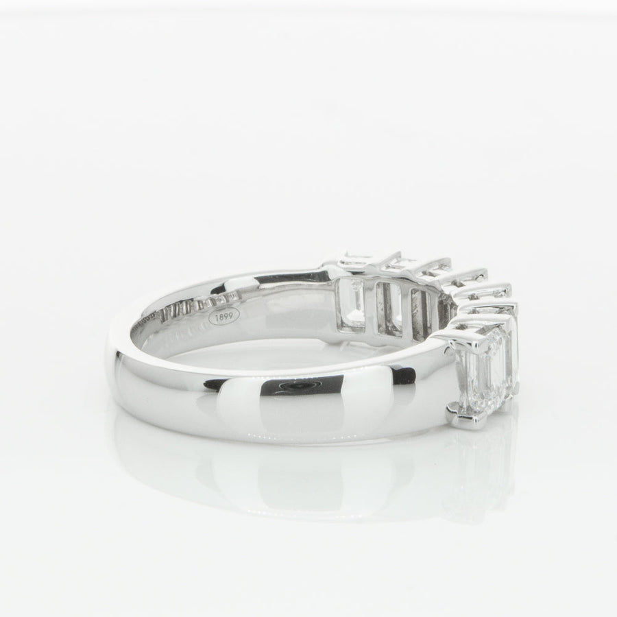 18ct White Gold 2.14ct Emerald Cut Diamond Asra Ring - Walker & Hall