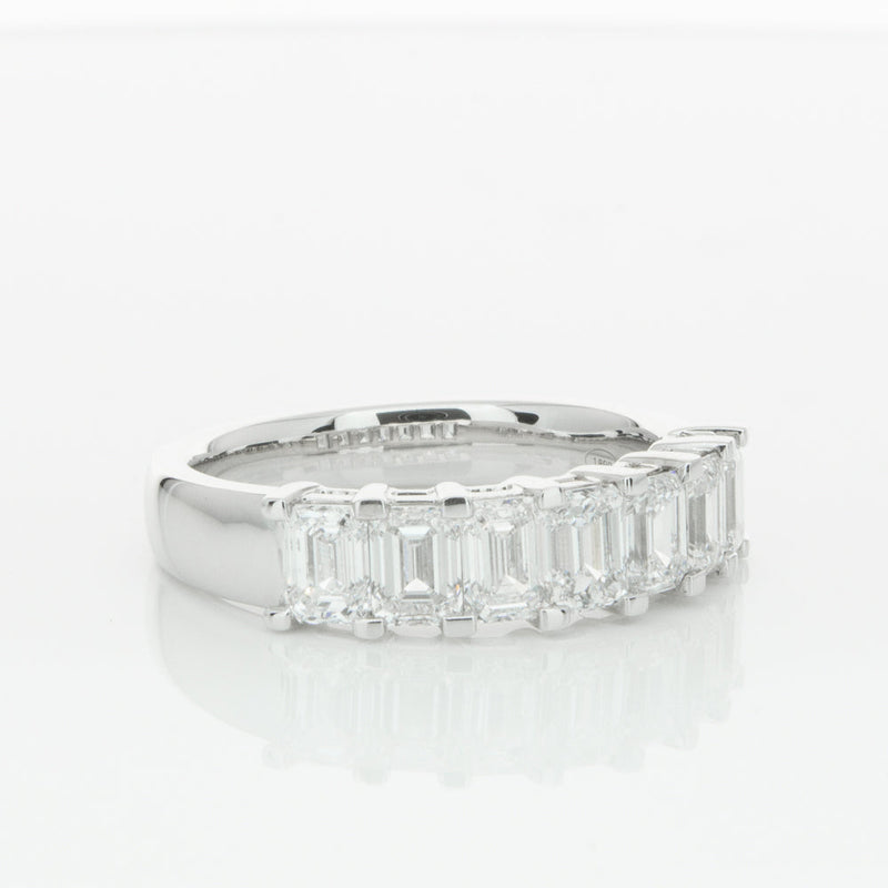 18ct White Gold 2.00ct Emerald Cut Diamond Asra Ring-Ring-Walker & Hall