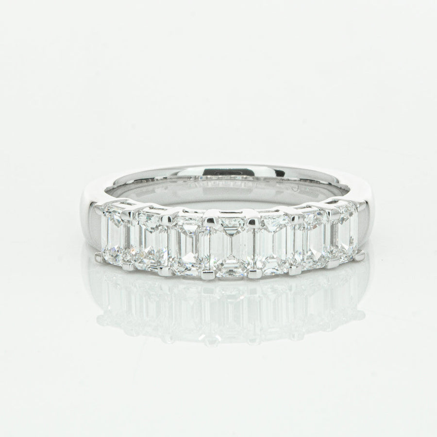 18ct White Gold 1.37ct Emerald Cut Diamond Asra Ring - Ring - Walker & Hall