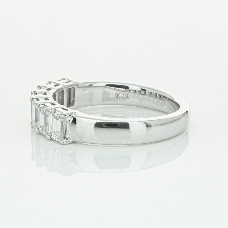 18ct White Gold 1.36ct Emerald Cut Diamond Asra Ring-Ring-Walker & Hall