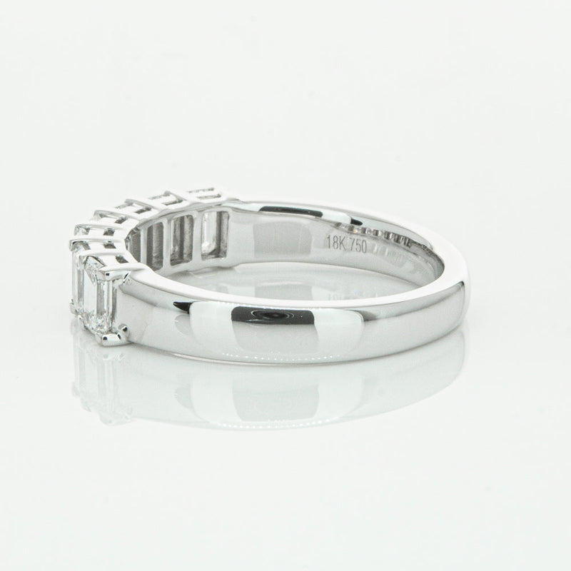 18ct White Gold 1.36ct Emerald Cut Diamond Asra Ring-Ring-Walker & Hall