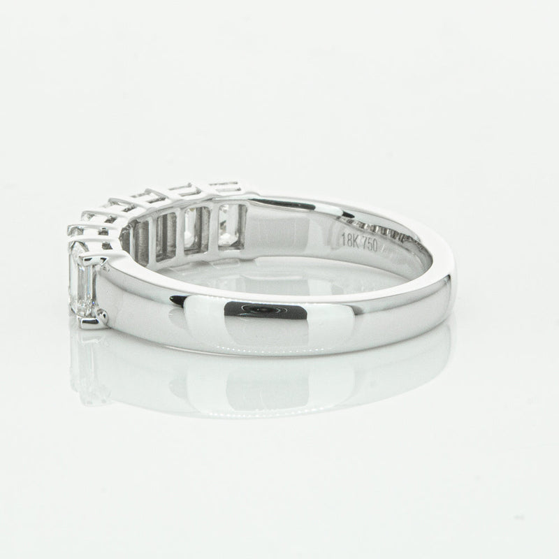 18ct White Gold 1.36ct Emerald Cut Diamond Asra Ring-Ring-Walker & Hall