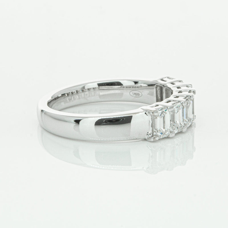 18ct White Gold 1.36ct Emerald Cut Diamond Asra Ring-Ring-Walker & Hall