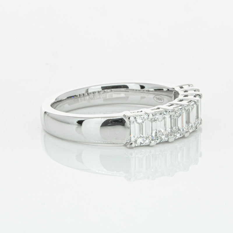 18ct White Gold 1.36ct Emerald Cut Diamond Asra Ring-Ring-Walker & Hall