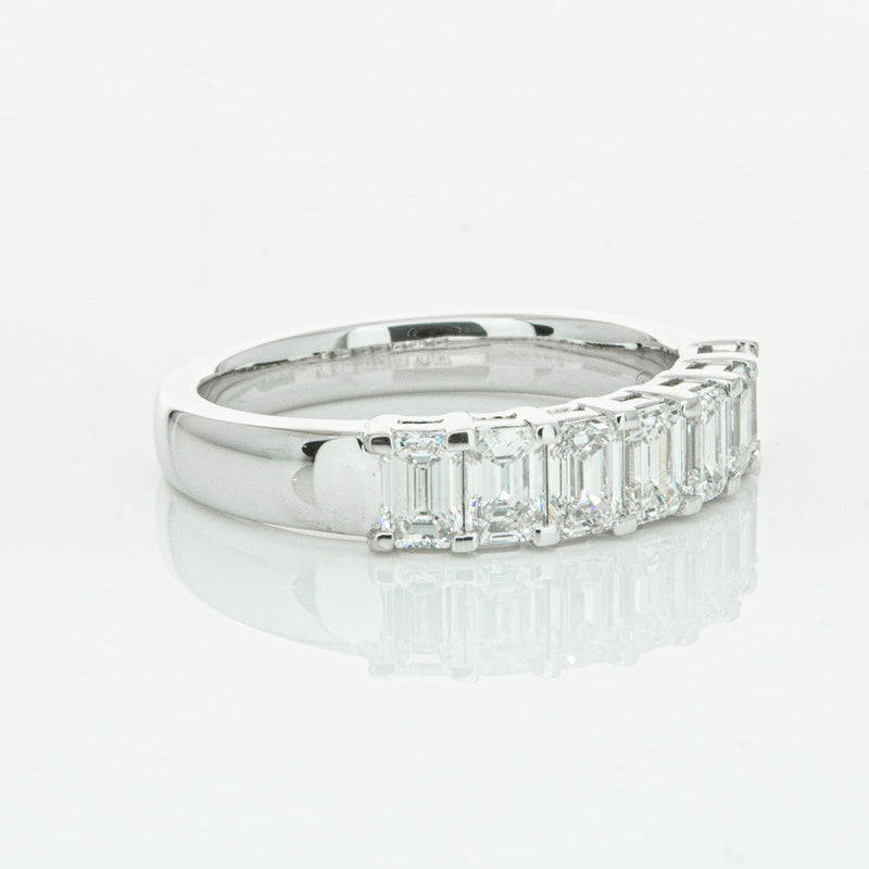 18ct White Gold 1.36ct Emerald Cut Diamond Asra Ring-Ring-Walker & Hall