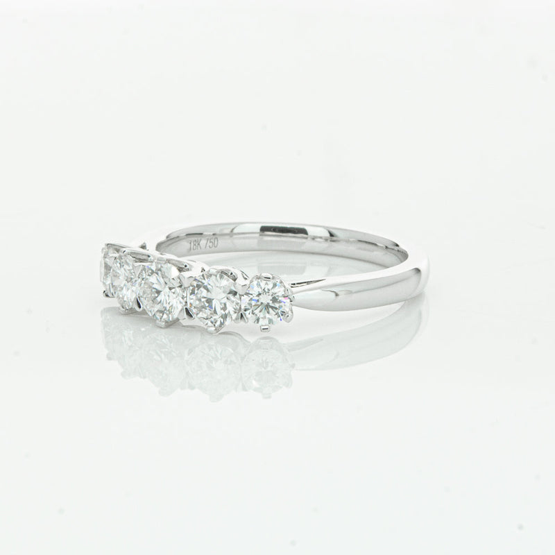 18ct White Gold .80ct Diamond Pentagon Ring-Ring-Walker & Hall