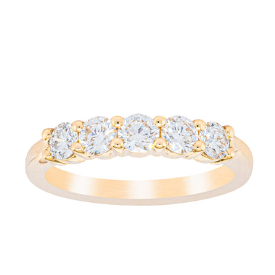 18ct Yellow Gold .80ct Diamond Panorama Ring-Ring-Walker & Hall