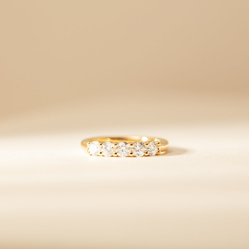 18ct Yellow Gold .80ct Diamond Panorama Ring-Ring-Walker & Hall