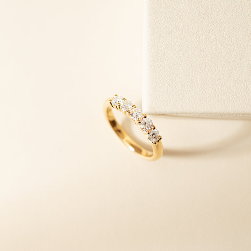 18ct Yellow Gold .80ct Diamond Panorama Ring-Ring-Walker & Hall