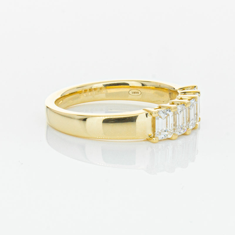 18ct Yellow Gold 1.02ct Emerald Cut Diamond Asra Ring-Ring-Walker & Hall