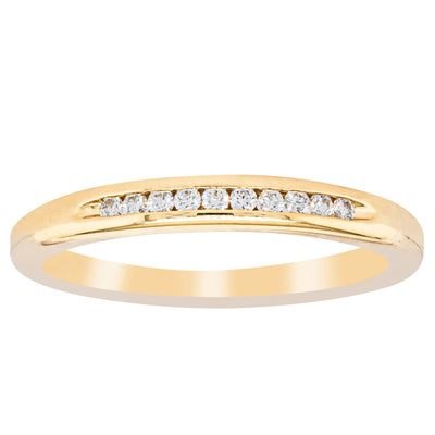 18ct Yellow Gold .09ct Diamond Band - Ring - Walker & Hall