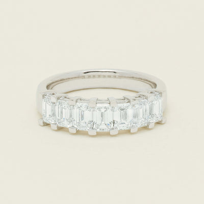 18ct White Gold 2.00ct Emerald Cut Diamond Asra Ring