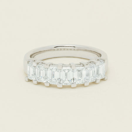 18ct White Gold 2.00ct Emerald Cut Diamond Asra Ring