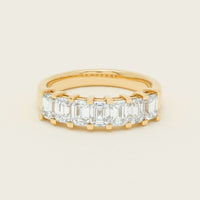 18ct Yellow Gold Emerald Cut Diamond Asra Ring - Ring - Walker & Hall