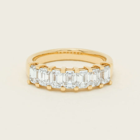 18ct Yellow Gold Emerald Cut Diamond Asra Ring - Ring - Walker & Hall
