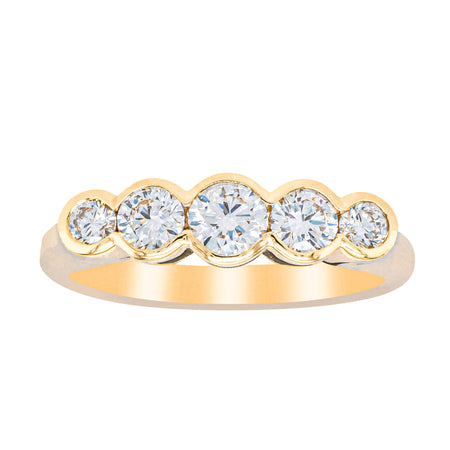 18ct Yellow Gold .78ct Diamond Five-Stone Natalia Ring