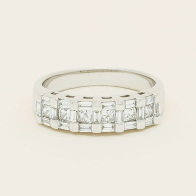 Deja Vu 18ct White Gold 1.12ct Diamond Band - Ring - Walker & Hall