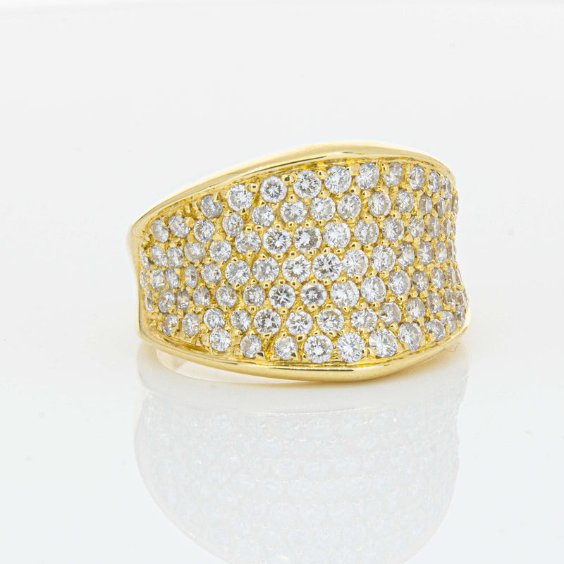 Deja Vu 18ct Yellow Gold 1.44ct Diamond Pave-Set Ring - Ring - Walker & Hall