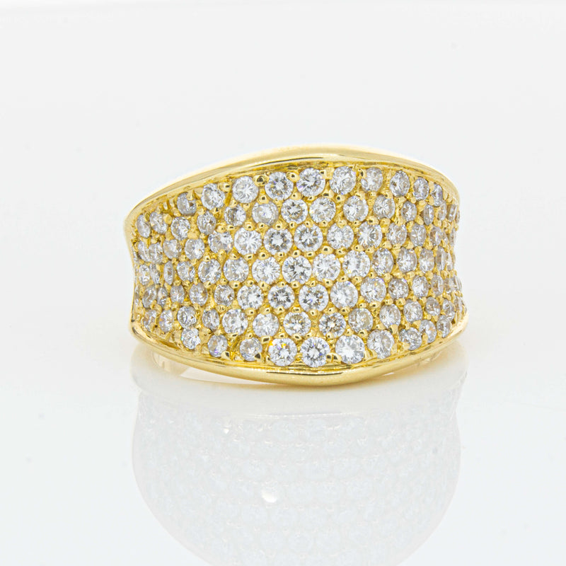Deja Vu 18ct Yellow Gold 1.44ct Diamond Pave-Set Ring - Ring - Walker & Hall