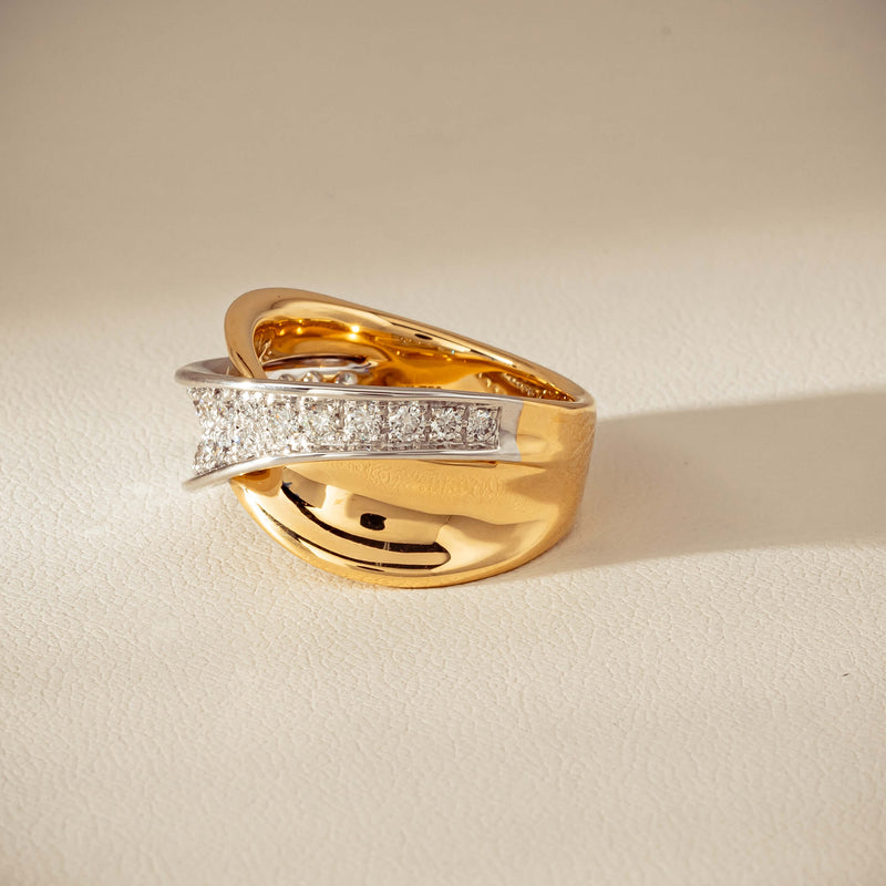 18ct Yellow & White Gold .74ct Diamond Clara Ring - Ring - Walker & Hall