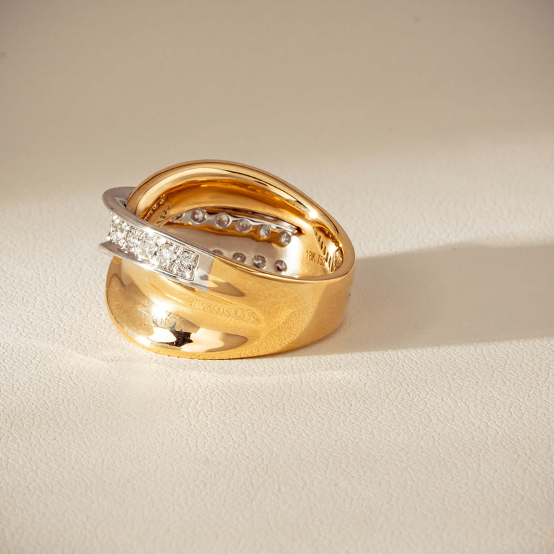 18ct Yellow & White Gold .74ct Diamond Clara Ring - Ring - Walker & Hall