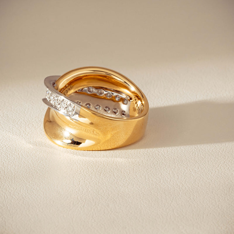 18ct Yellow & White Gold .74ct Diamond Clara Ring - Ring - Walker & Hall