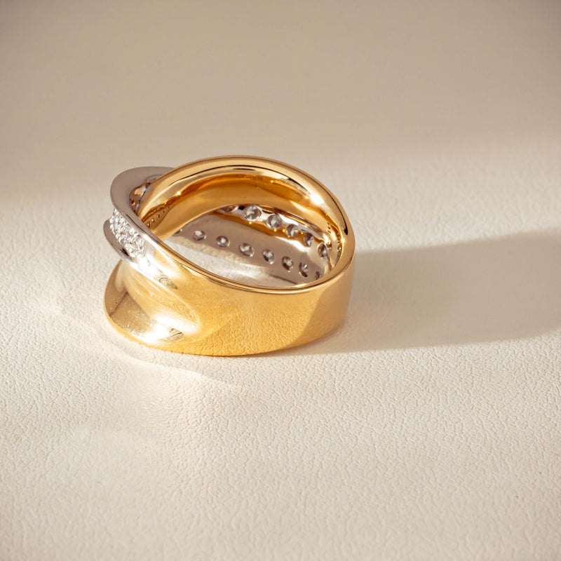 18ct Yellow & White Gold .74ct Diamond Clara Ring - Ring - Walker & Hall