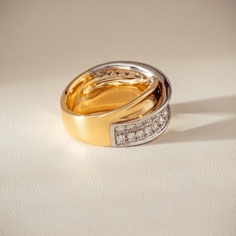 18ct Yellow & White Gold .74ct Diamond Clara Ring - Ring - Walker & Hall