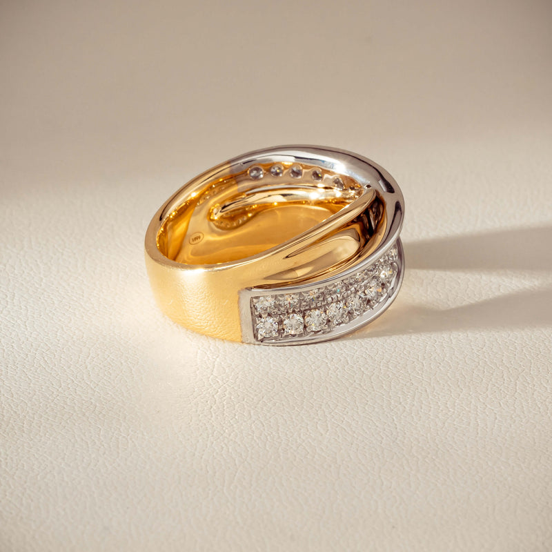 18ct Yellow & White Gold .74ct Diamond Clara Ring - Ring - Walker & Hall