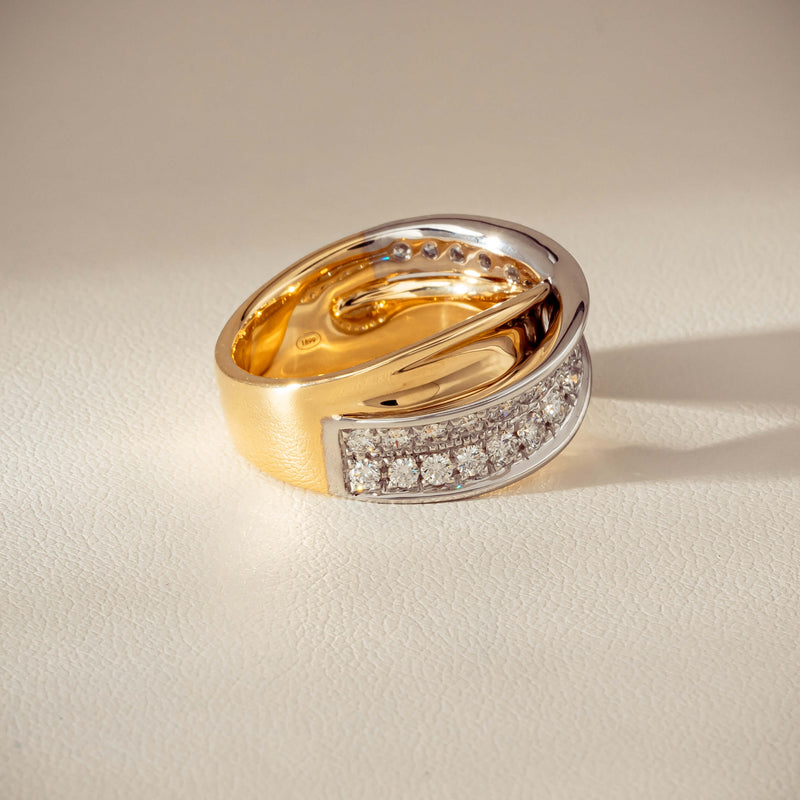 18ct Yellow & White Gold .74ct Diamond Clara Ring - Ring - Walker & Hall