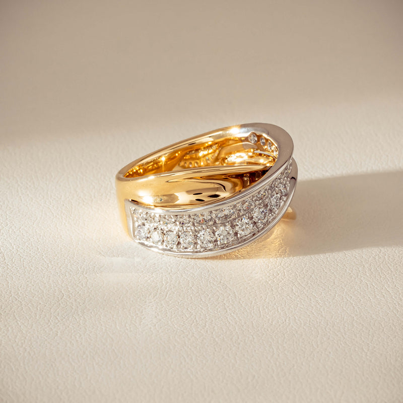 18ct Yellow & White Gold .74ct Diamond Clara Ring - Ring - Walker & Hall