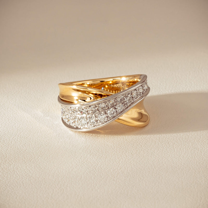 18ct Yellow & White Gold .74ct Diamond Clara Ring - Ring - Walker & Hall