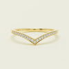 14ct Yellow Gold Diamond Chevron Band