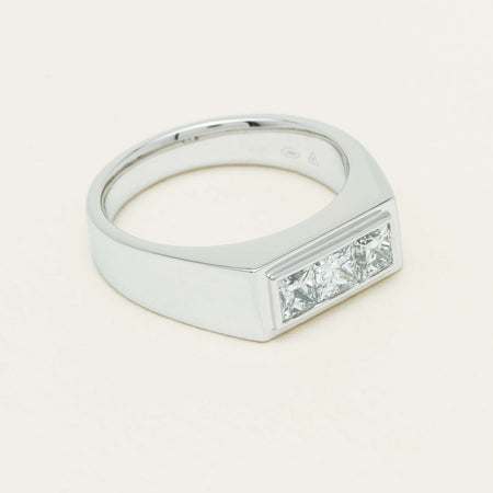 Platinum 1.47ct Reclaimed Princess Diamond Mens Ring