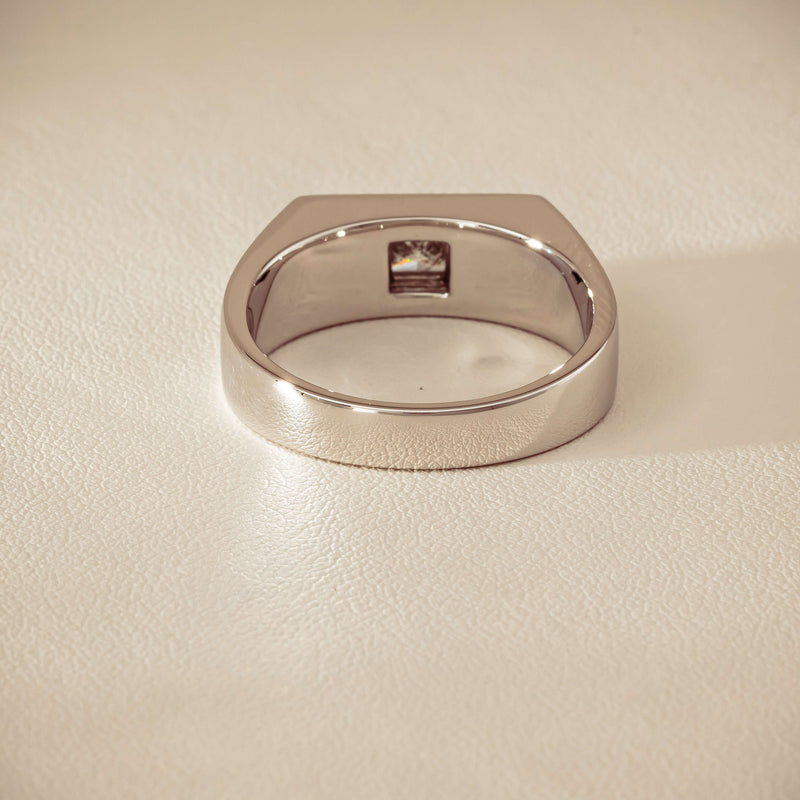 Platinum 1.47ct Reclaimed Princess Diamond Mens Ring